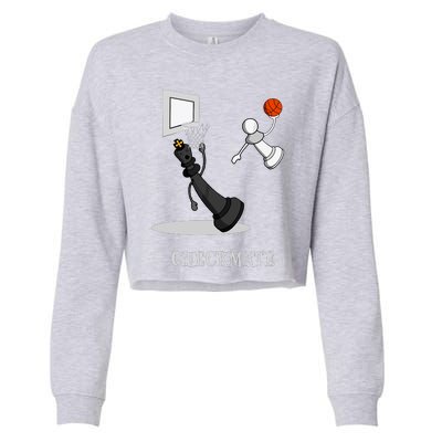 Funny Checkmate Chess Basketball Game Board King Pawn Piece Cropped Pullover Crew