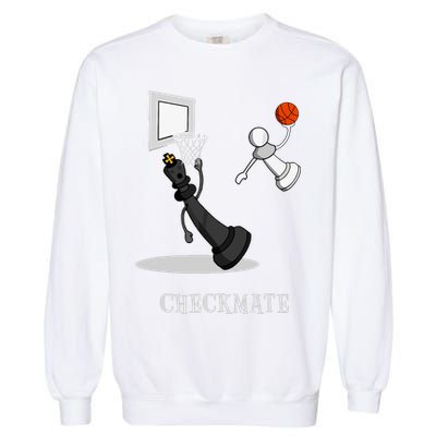 Funny Checkmate Chess Basketball Game Board King Pawn Piece Garment-Dyed Sweatshirt
