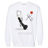 Funny Checkmate Chess Basketball Game Board King Pawn Piece Garment-Dyed Sweatshirt