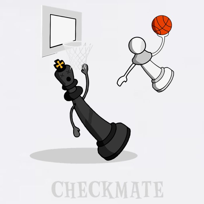 Funny Checkmate Chess Basketball Game Board King Pawn Piece Garment-Dyed Sweatshirt