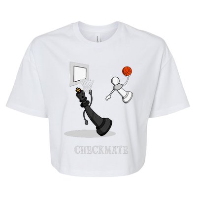 Funny Checkmate Chess Basketball Game Board King Pawn Piece Bella+Canvas Jersey Crop Tee