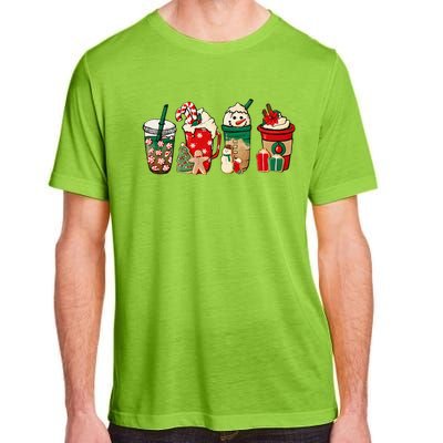 Funny Christmas Coffee Lover Cute Snowman Latte Xmas Holiday Adult ChromaSoft Performance T-Shirt