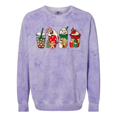 Funny Christmas Coffee Lover Cute Snowman Latte Xmas Holiday Colorblast Crewneck Sweatshirt