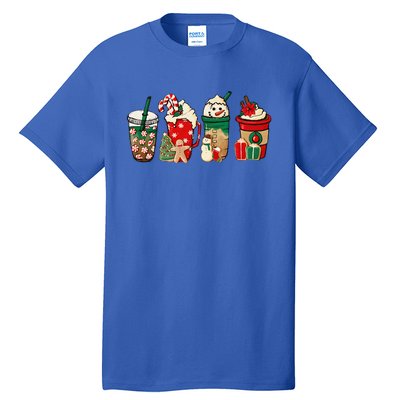 Funny Christmas Coffee Lover Cute Snowman Latte Xmas Holiday Tall T-Shirt