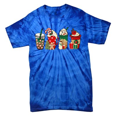 Funny Christmas Coffee Lover Cute Snowman Latte Xmas Holiday Tie-Dye T-Shirt