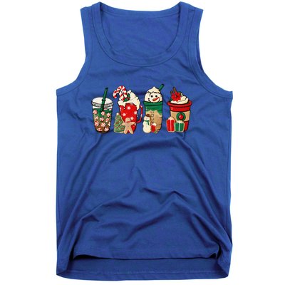 Funny Christmas Coffee Lover Cute Snowman Latte Xmas Holiday Tank Top