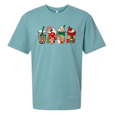 Funny Christmas Coffee Lover Cute Snowman Latte Xmas Holiday Sueded Cloud Jersey T-Shirt