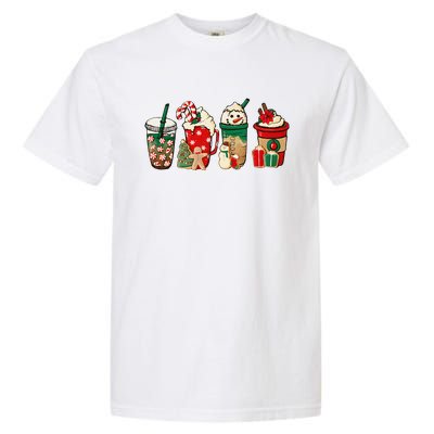 Funny Christmas Coffee Lover Cute Snowman Latte Xmas Holiday Garment-Dyed Heavyweight T-Shirt