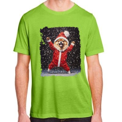 Funny Christmas Dog Pomeranian Gift Adult ChromaSoft Performance T-Shirt