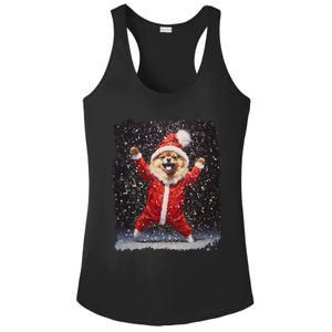 Funny Christmas Dog Pomeranian Gift Ladies PosiCharge Competitor Racerback Tank