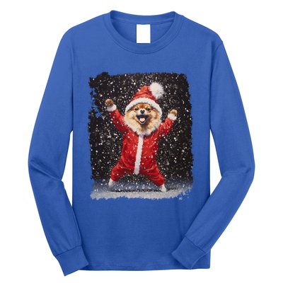 Funny Christmas Dog Pomeranian Gift Long Sleeve Shirt