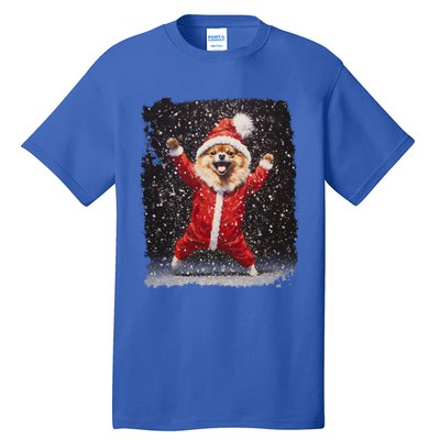 Funny Christmas Dog Pomeranian Gift Tall T-Shirt