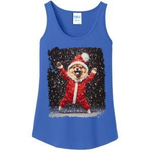 Funny Christmas Dog Pomeranian Gift Ladies Essential Tank