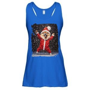 Funny Christmas Dog Pomeranian Gift Ladies Essential Flowy Tank