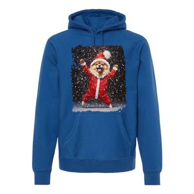 Funny Christmas Dog Pomeranian Gift Premium Hoodie