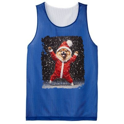 Funny Christmas Dog Pomeranian Gift Mesh Reversible Basketball Jersey Tank