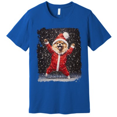 Funny Christmas Dog Pomeranian Gift Premium T-Shirt