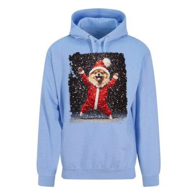 Funny Christmas Dog Pomeranian Gift Unisex Surf Hoodie