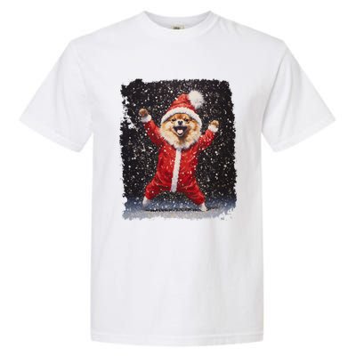 Funny Christmas Dog Pomeranian Gift Garment-Dyed Heavyweight T-Shirt