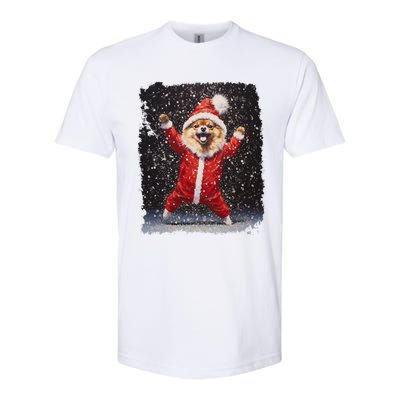 Funny Christmas Dog Pomeranian Gift Softstyle CVC T-Shirt