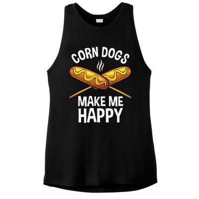 Funny Corn Dog For Women Corn Dog Hot Dog Lovers Ladies PosiCharge Tri-Blend Wicking Tank