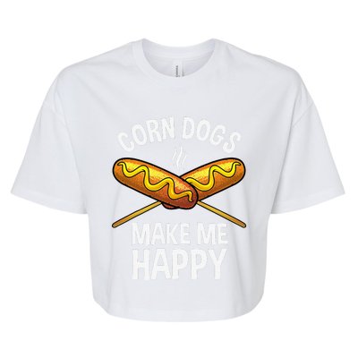 Funny Corn Dog For Women Corn Dog Hot Dog Lovers Bella+Canvas Jersey Crop Tee