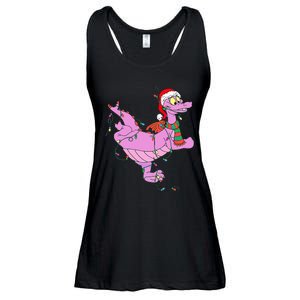 Funny Cute Dragon Figment Lights Christmas Ladies Essential Flowy Tank