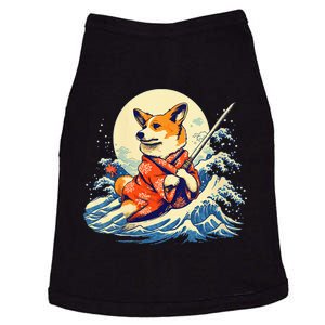 Funny Corgi Dog Japanese Grand Wave Ukiyoe Art Samurai Ninja Doggie Tank