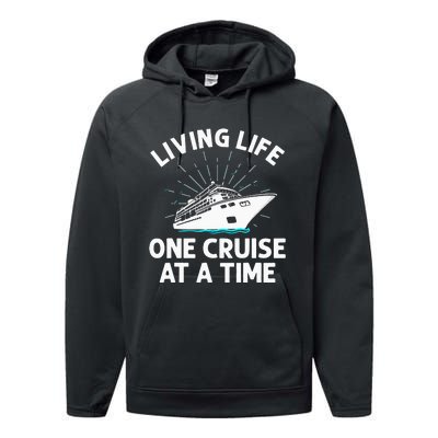 Funny Cruising Designs  Cruise Ship Cruising Lovers Performance Fleece Hoodie