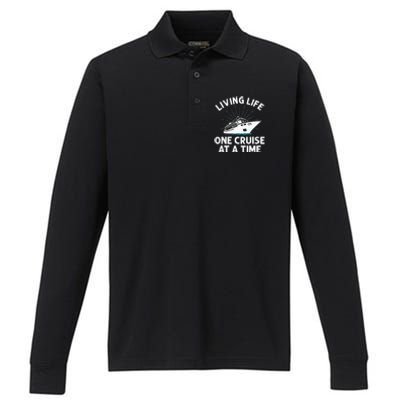 Funny Cruising Designs  Cruise Ship Cruising Lovers Performance Long Sleeve Polo