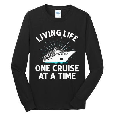 Funny Cruising Designs  Cruise Ship Cruising Lovers Tall Long Sleeve T-Shirt