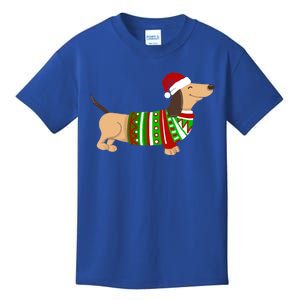 Funny Christmas Dog Christmas Dachshund Santa Doxie Gift Kids T-Shirt