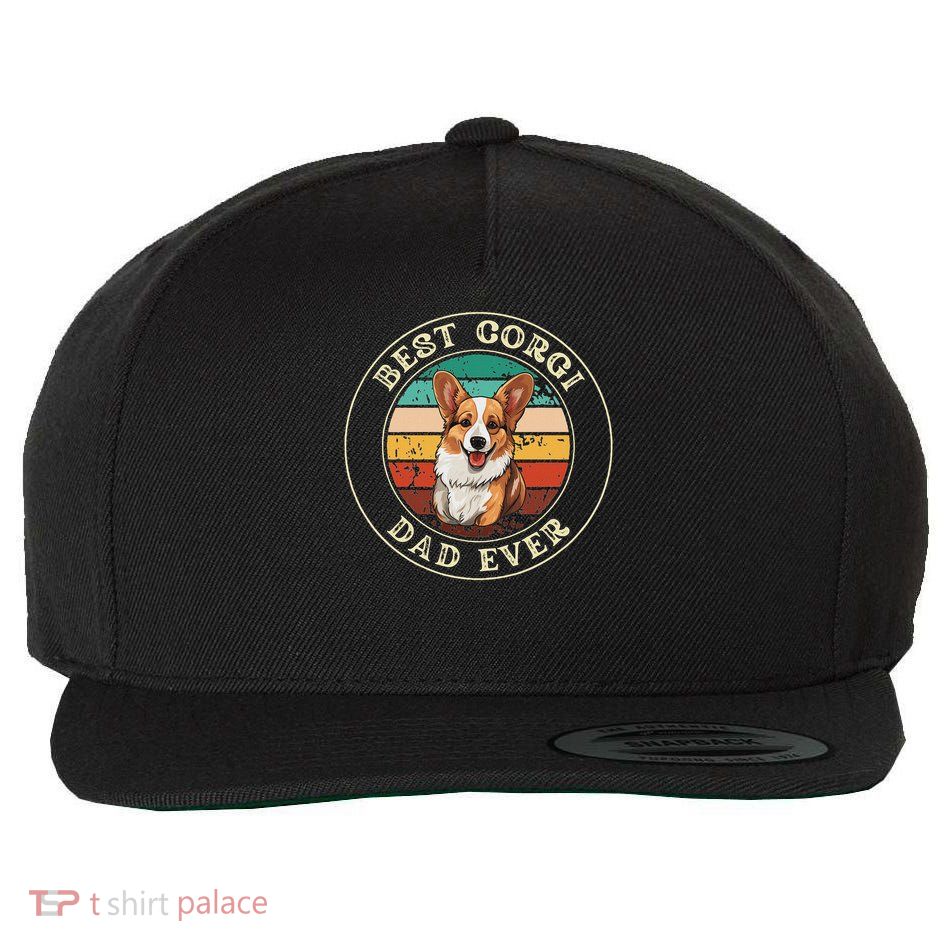 Funny Corgi Dad Gift Idea For Wool Snapback Cap