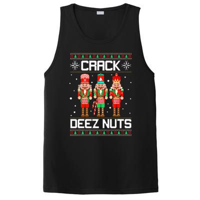 Funny Crack Deez Nuts Ugly Christmas Sweater Xmas Nutcracker  PosiCharge Competitor Tank