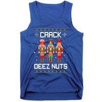 Funny Crack Deez Nuts Ugly Christmas Sweater Xmas Nutcracker  Tank Top