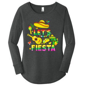 Funny Cinco De Mayo Mexican Guitar Cactus Lets Fiesta Women's Perfect Tri Tunic Long Sleeve Shirt