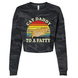 Fat Chonk Dad Cat Daddy To A Fatty Cropped Pullover Crew