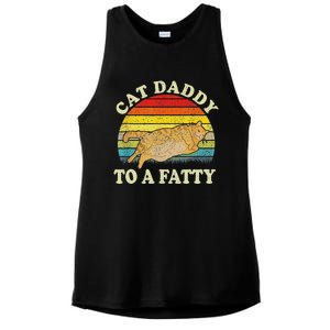 Fat Chonk Dad Cat Daddy To A Fatty Ladies PosiCharge Tri-Blend Wicking Tank