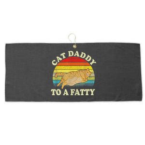 Fat Chonk Dad Cat Daddy To A Fatty Large Microfiber Waffle Golf Towel