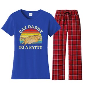 Fat Chonk Dad Cat Daddy To A Fatty Women's Flannel Pajama Set