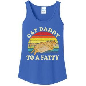 Fat Chonk Dad Cat Daddy To A Fatty Ladies Essential Tank