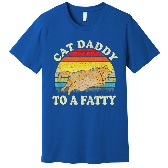 Fat Chonk Dad Cat Daddy To A Fatty Premium T-Shirt