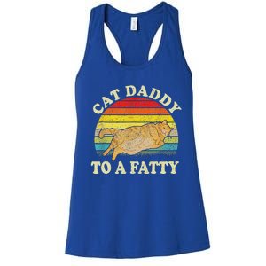 Fat Chonk Dad Cat Daddy To A Fatty Women's Racerback Tank