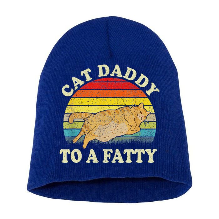 Fat Chonk Dad Cat Daddy To A Fatty Short Acrylic Beanie