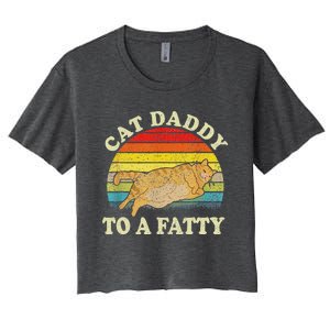 Fat Chonk Dad Cat Daddy To A Fatty Women's Crop Top Tee