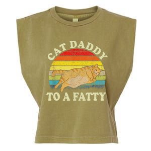 Fat Chonk Dad Cat Daddy To A Fatty Garment-Dyed Women's Muscle Tee