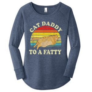 Fat Chonk Dad Cat Daddy To A Fatty Women's Perfect Tri Tunic Long Sleeve Shirt