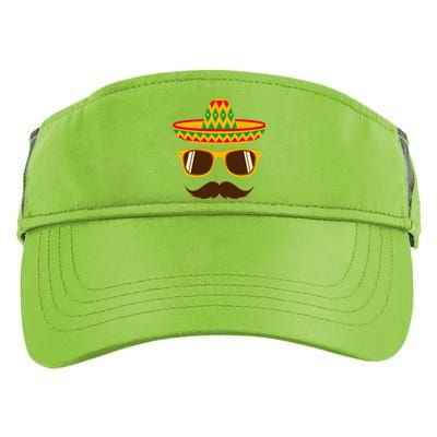 Funny Cinco De Mayo Party Mustache Face Dad Papa Cito Gift Adult Drive Performance Visor