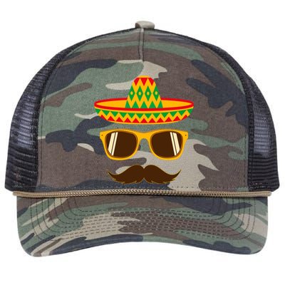 Funny Cinco De Mayo Party Mustache Face Dad Papa Cito Gift Retro Rope Trucker Hat Cap