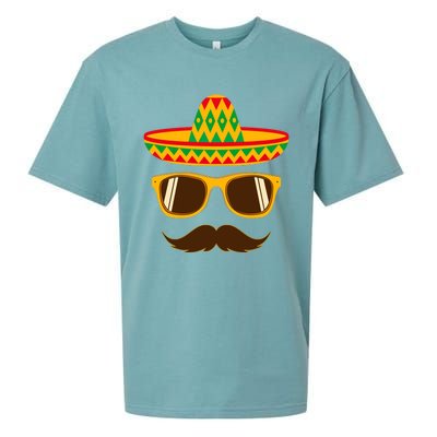 Funny Cinco De Mayo Party Mustache Face Dad Papa Cito Gift Sueded Cloud Jersey T-Shirt